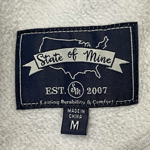 State of Mine Georgia crew neck sweatshirt in Heather gray & colorful script; M - Picture 3 of 5